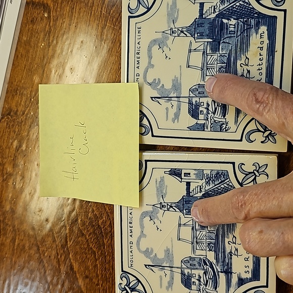 Vintage Holland America Line Ceramic & Cork Beverage Coaster Sail Ship w/ Box - Picture 9 of 9